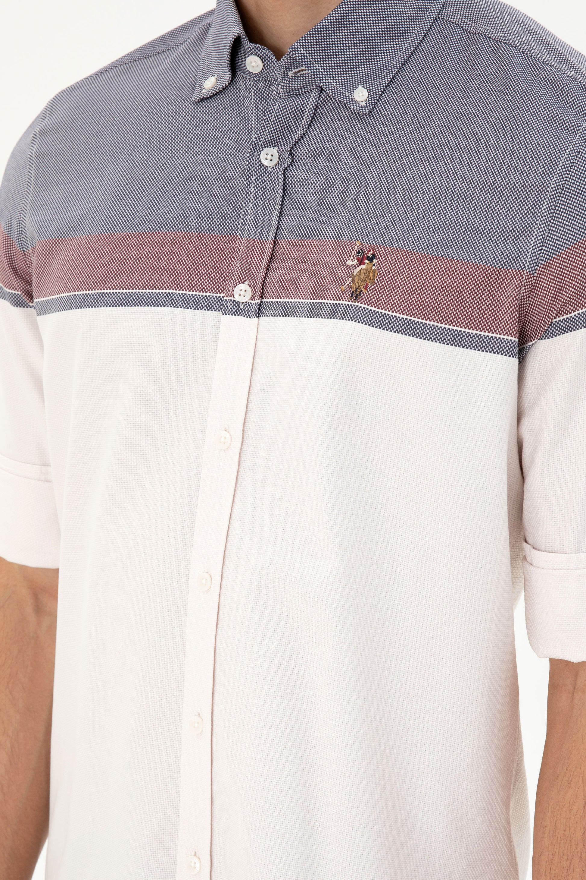 Men's Burgundy Long Sleeve Shirt