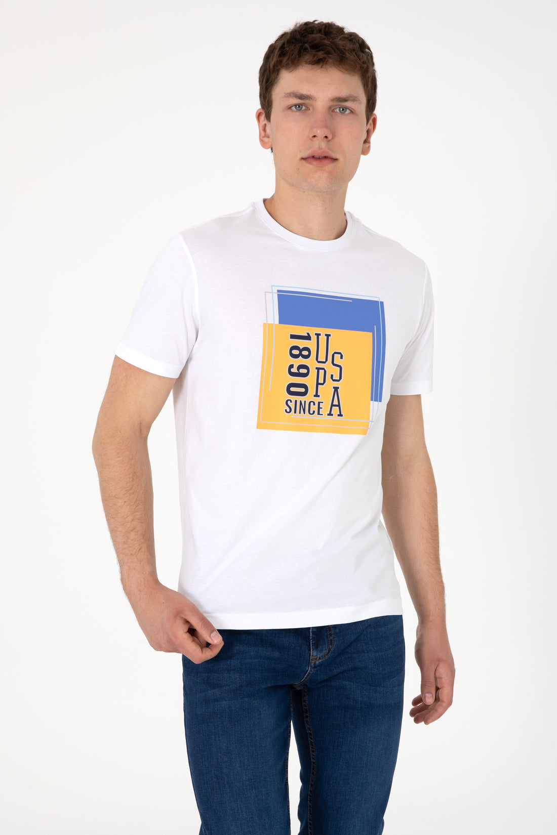 Men's Regular Fit Crew Neck White T-Shirt