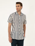 Beige Slim Fit Knitted Shirt