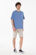 Men's Oversize Fit Crew Neck Dark Blue T-Shirt