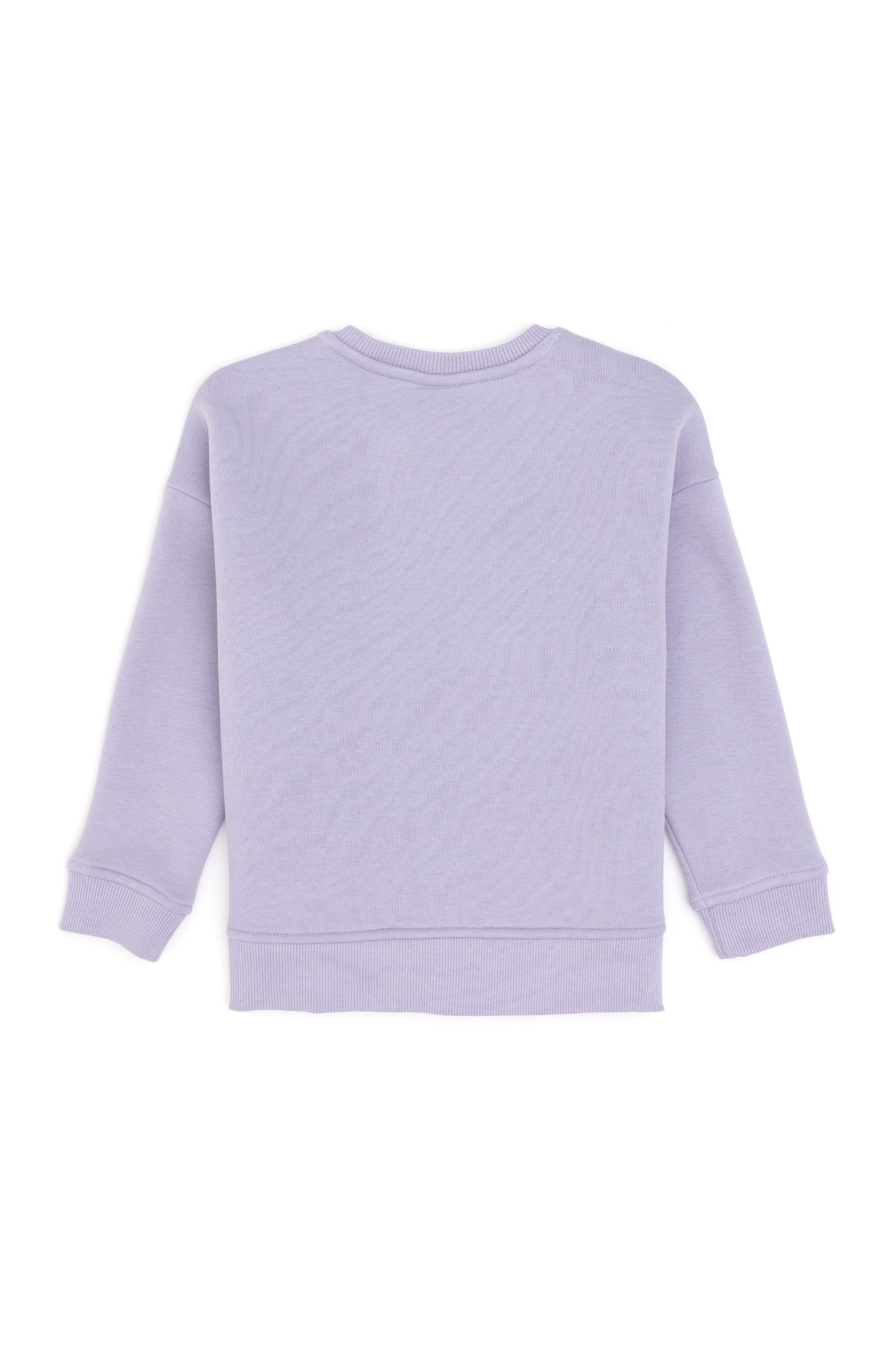 Girls' Lilac Basic Chiffon Crew Neck Sweatshirt
