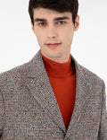 Brown Slim Fit Cashmere Coat
