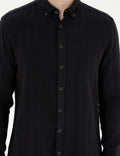 Black Regular Fit Long Sleeve Shirt