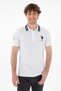 Men's Slim Fit Polo Neck White Basic T-Shirt