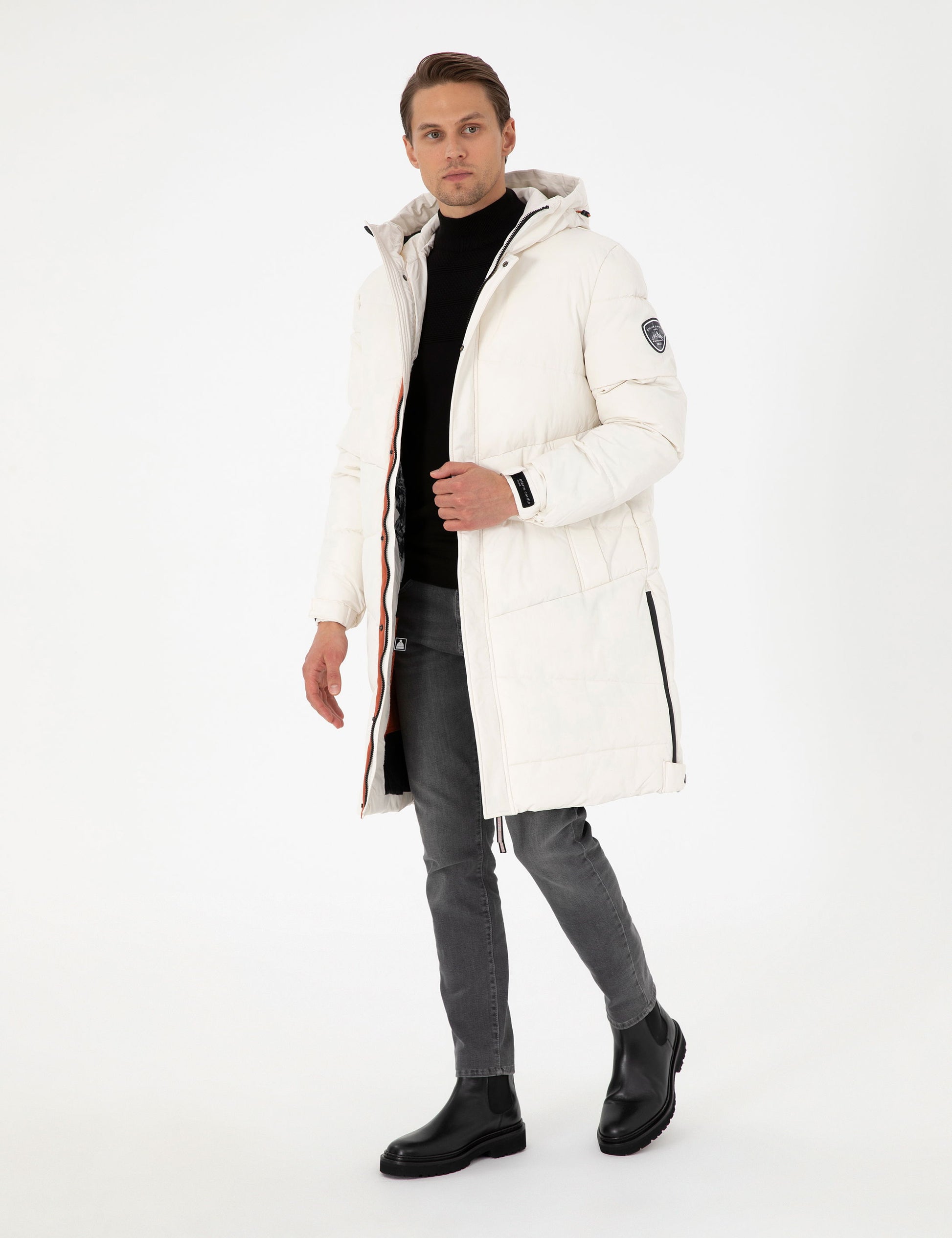 Ecru Regular Fit Coat