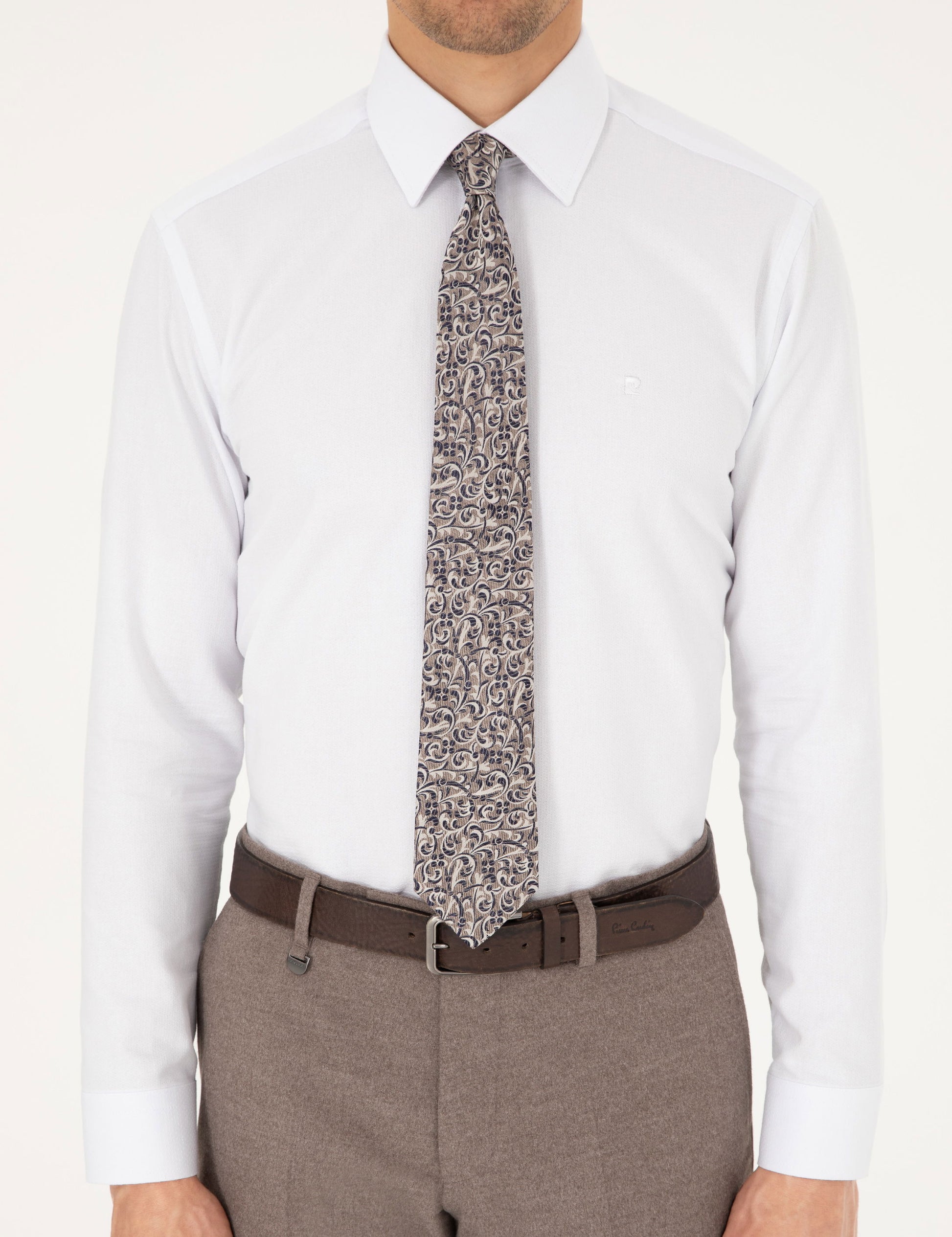 White Regular Fit Long Sleeve Shirt