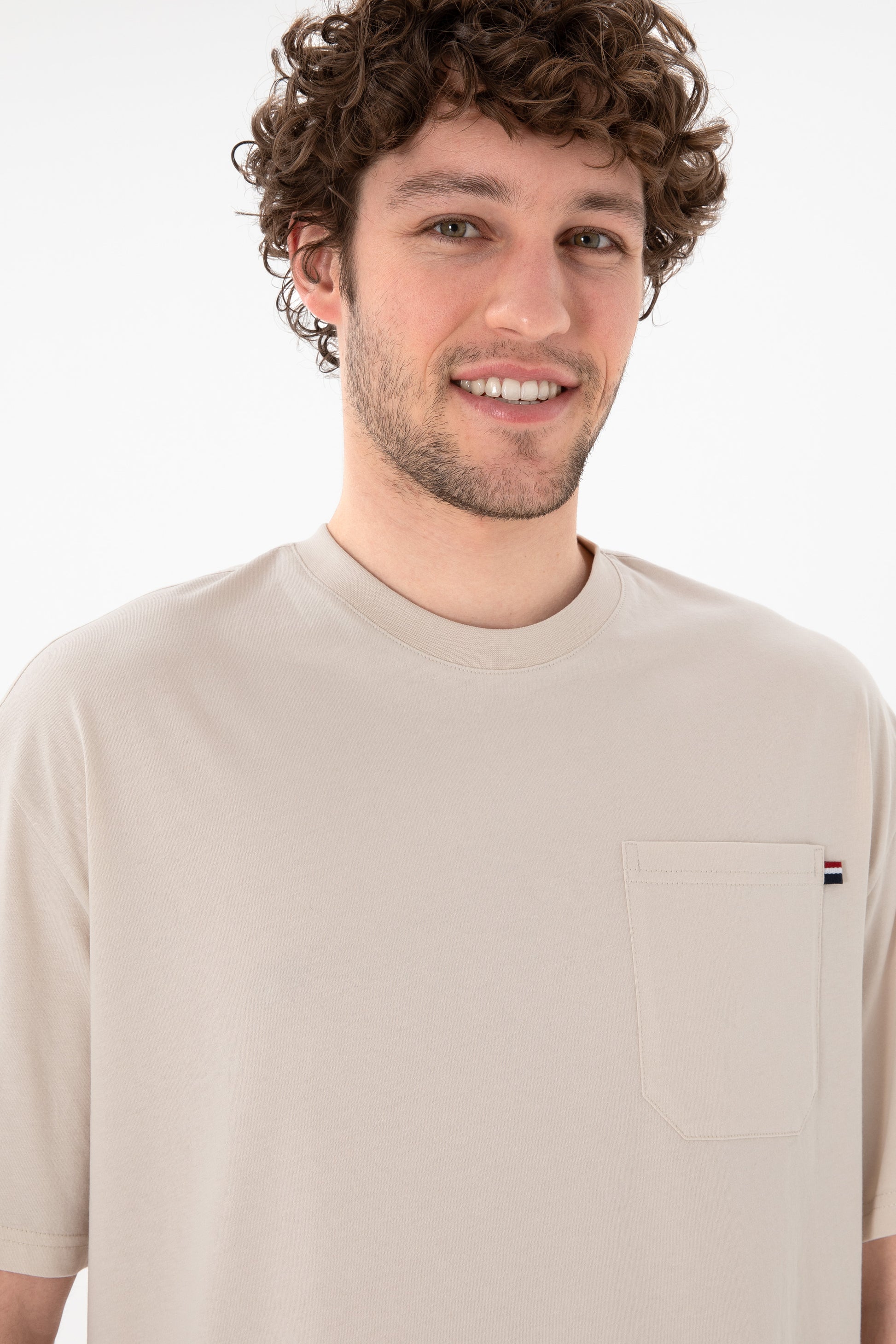 Men's Comfort Fit Crew Neck Stone T-Shirt