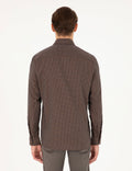 Brown Slim Fit Long Sleeve Shirt