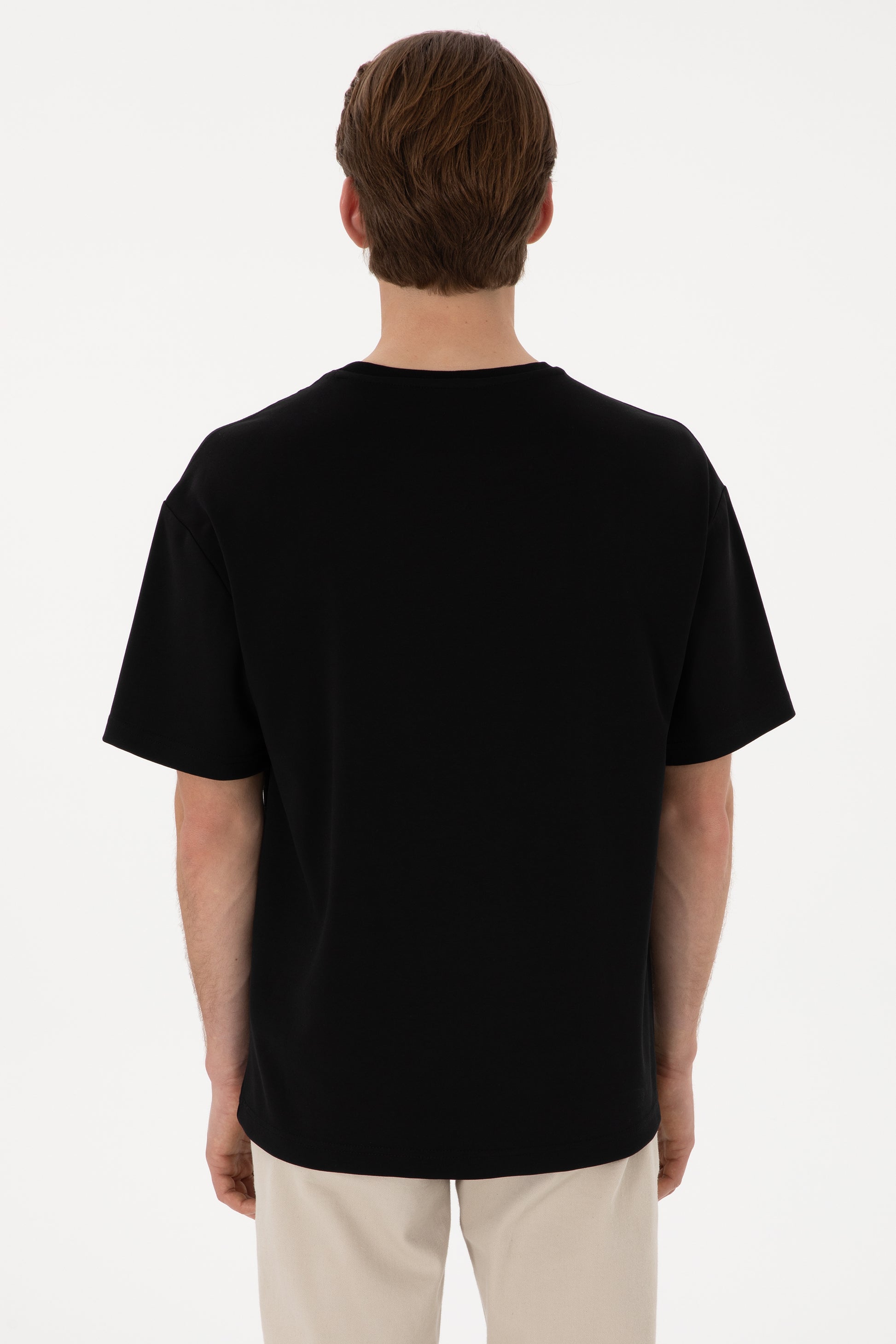 Men's Comfort Fit Crew Neck Black T-Shirt