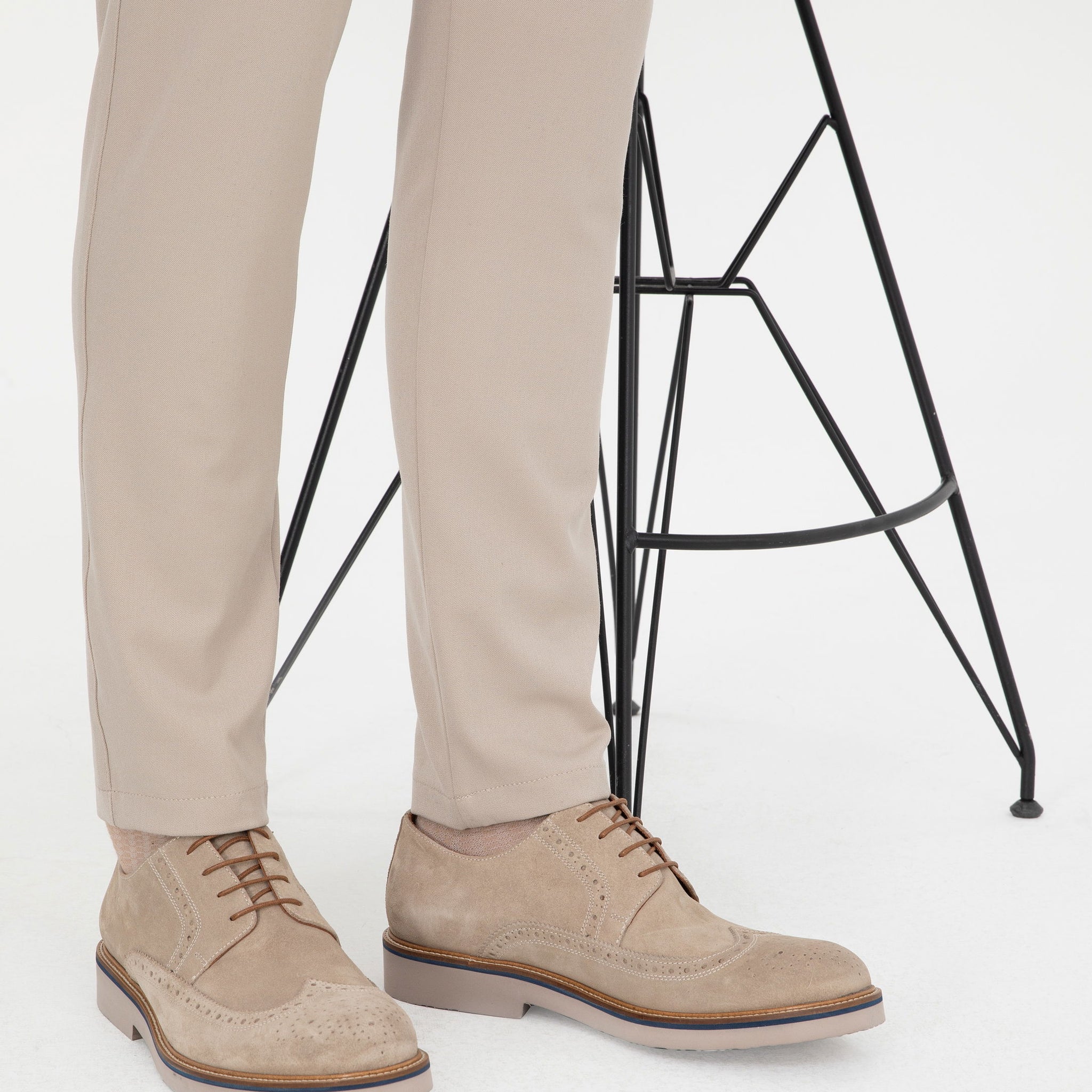 Beige 100% Leather Casual Shoes