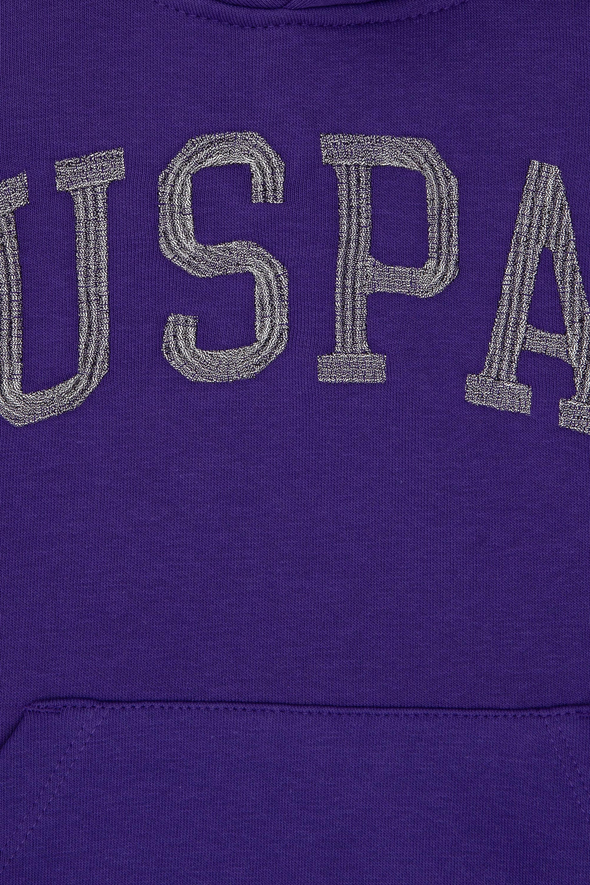 Girls' Purple Basic Hooded Sweatshirt