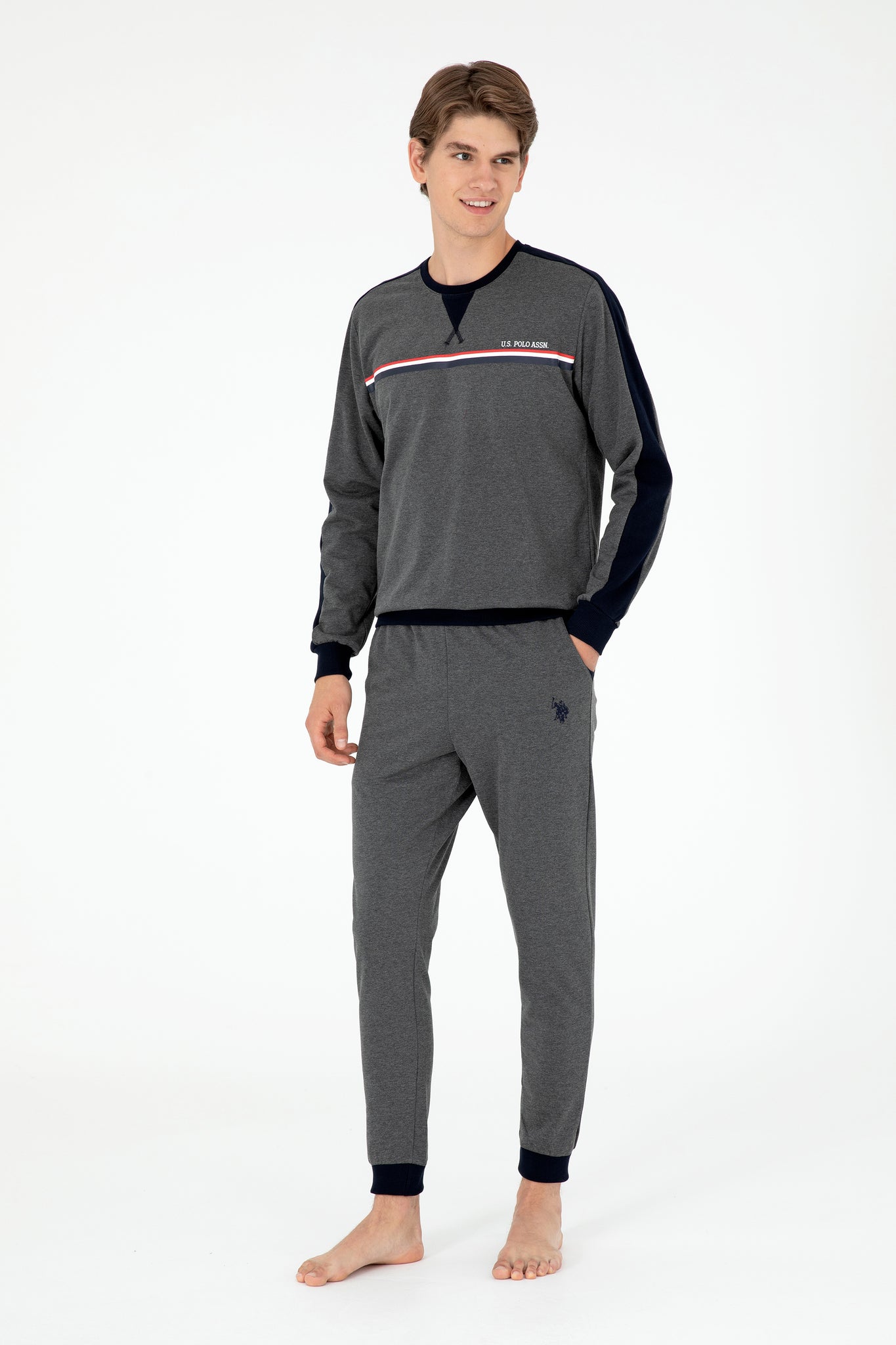 Men's Anthracite Melange Pajama Set