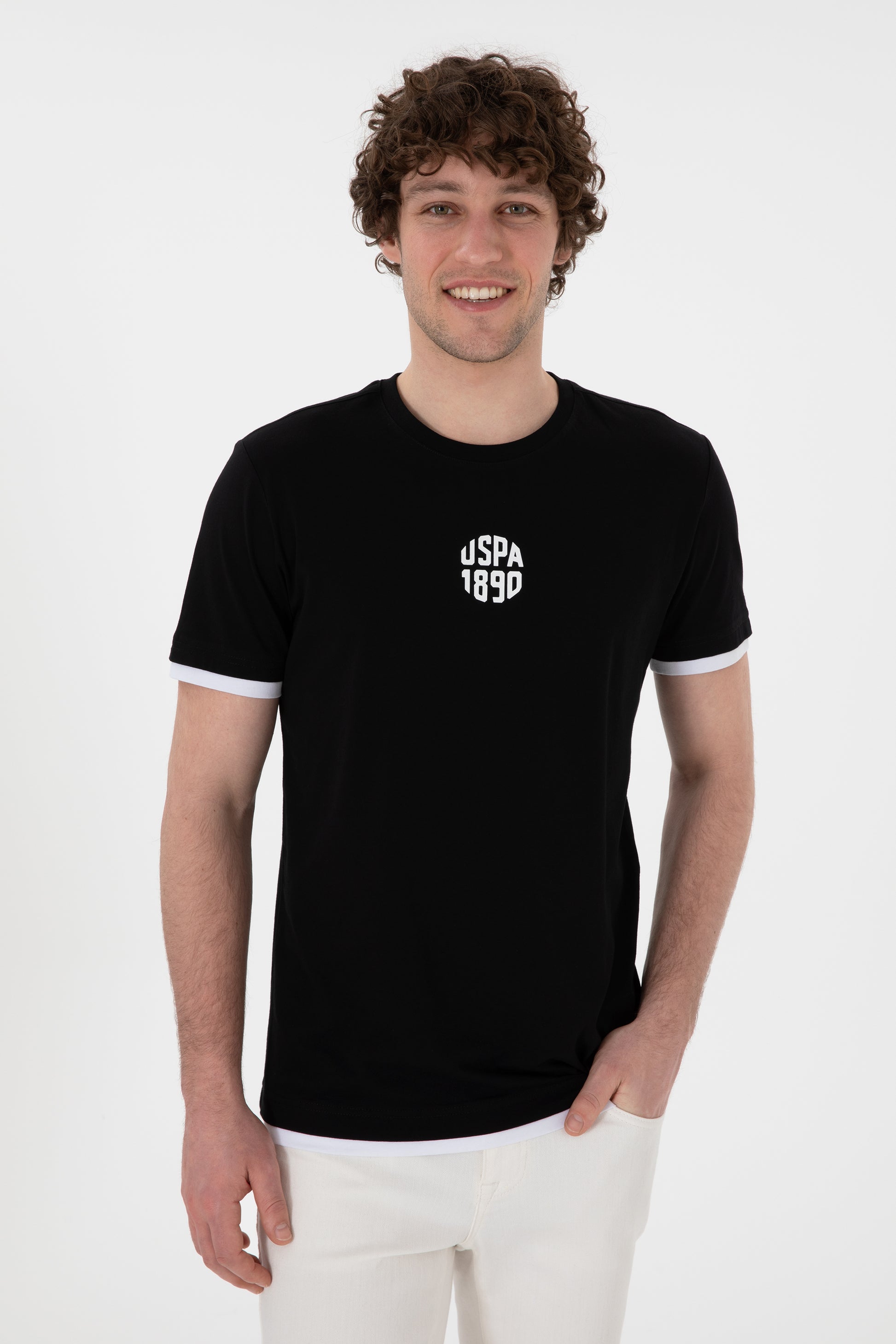 Men's Regular Fit Crew Neck Black T-Shirt