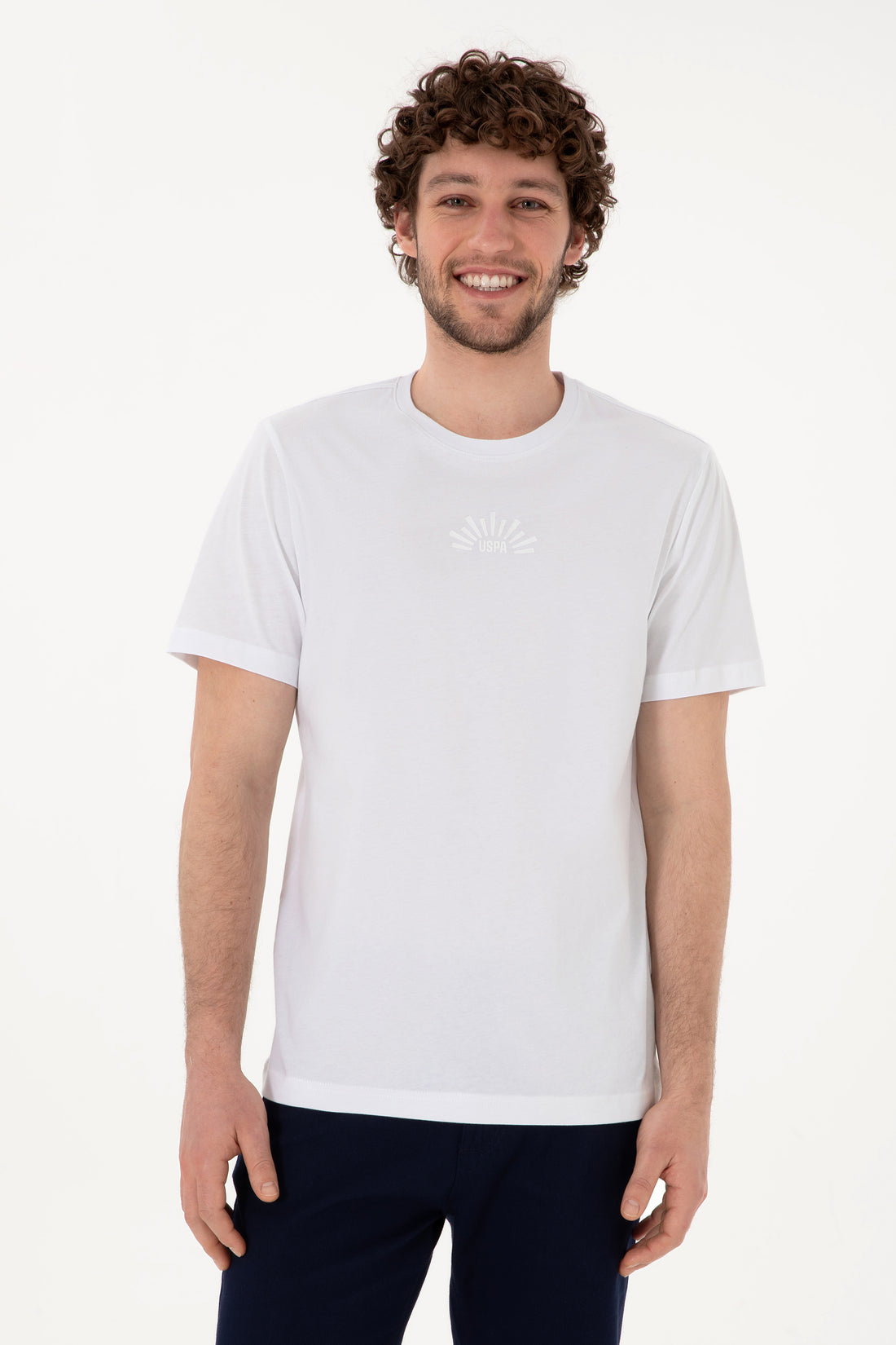 Men's Regular Fit Crew Neck White T-Shirt