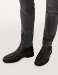 Brown 100% Leather Rubber Sole Chelsea Boots