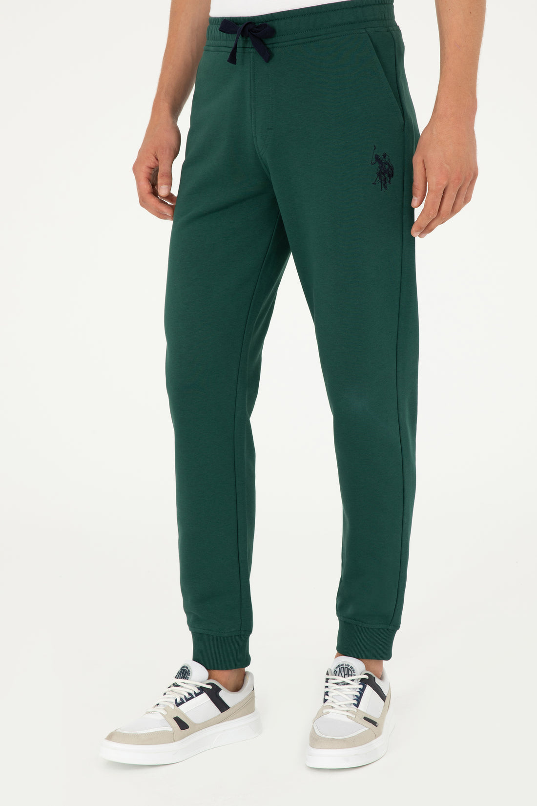 Men's Slim Fit Elastic Leg Dark Green Sweatpants