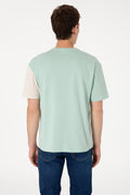 Men's Comfort Fit Crew Neck Water Green T-Shirt