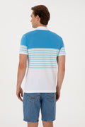Men's Regular Fit Polo Neck Turquoise T-shirt