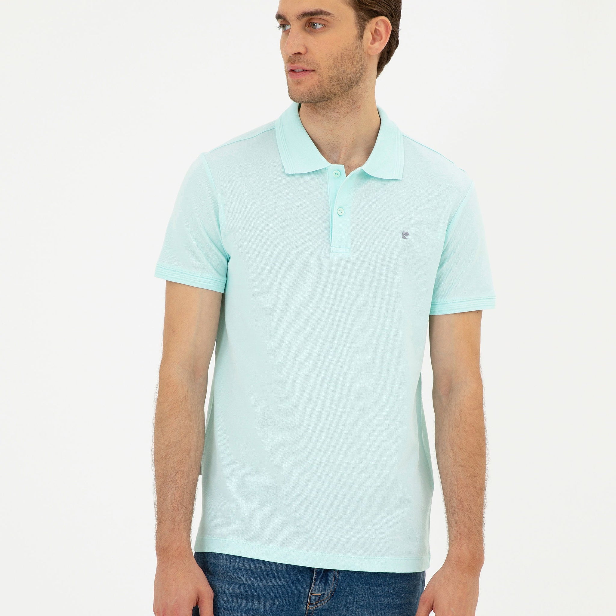 Aqua Green Slim Fit Basic T-Shirt