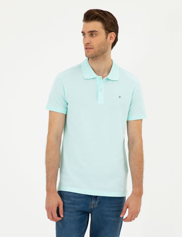 Aqua Green Slim Fit Basic T-Shirt