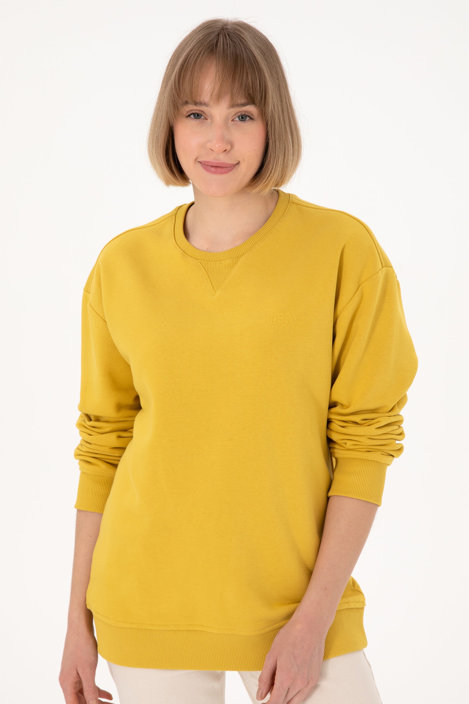 Men's Yellow Basic Sweatshirt