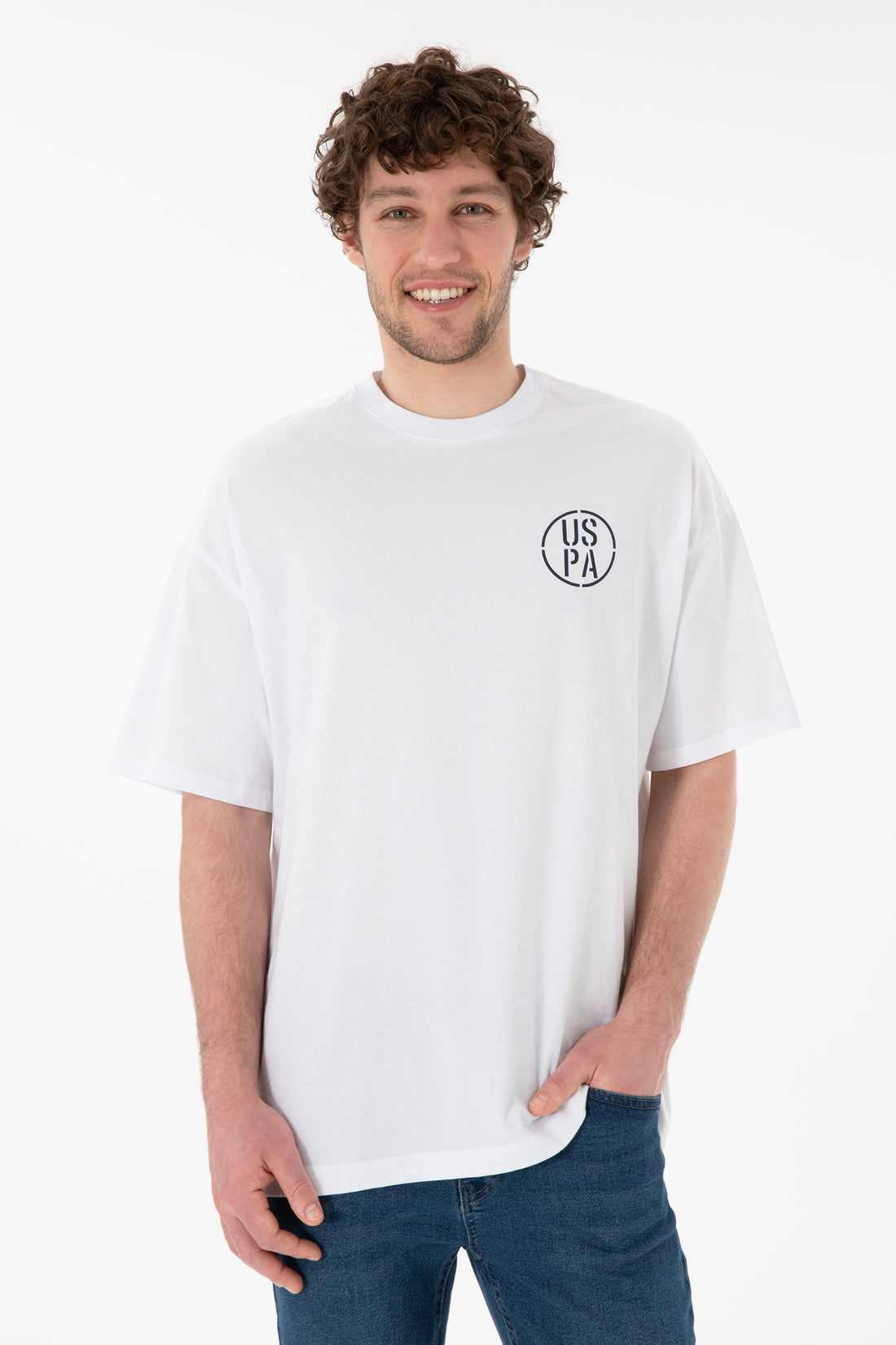 Men's Oversize Fit Crew Neck White T-Shirt