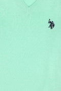 Boys' Mint Basic V Neck Sweater