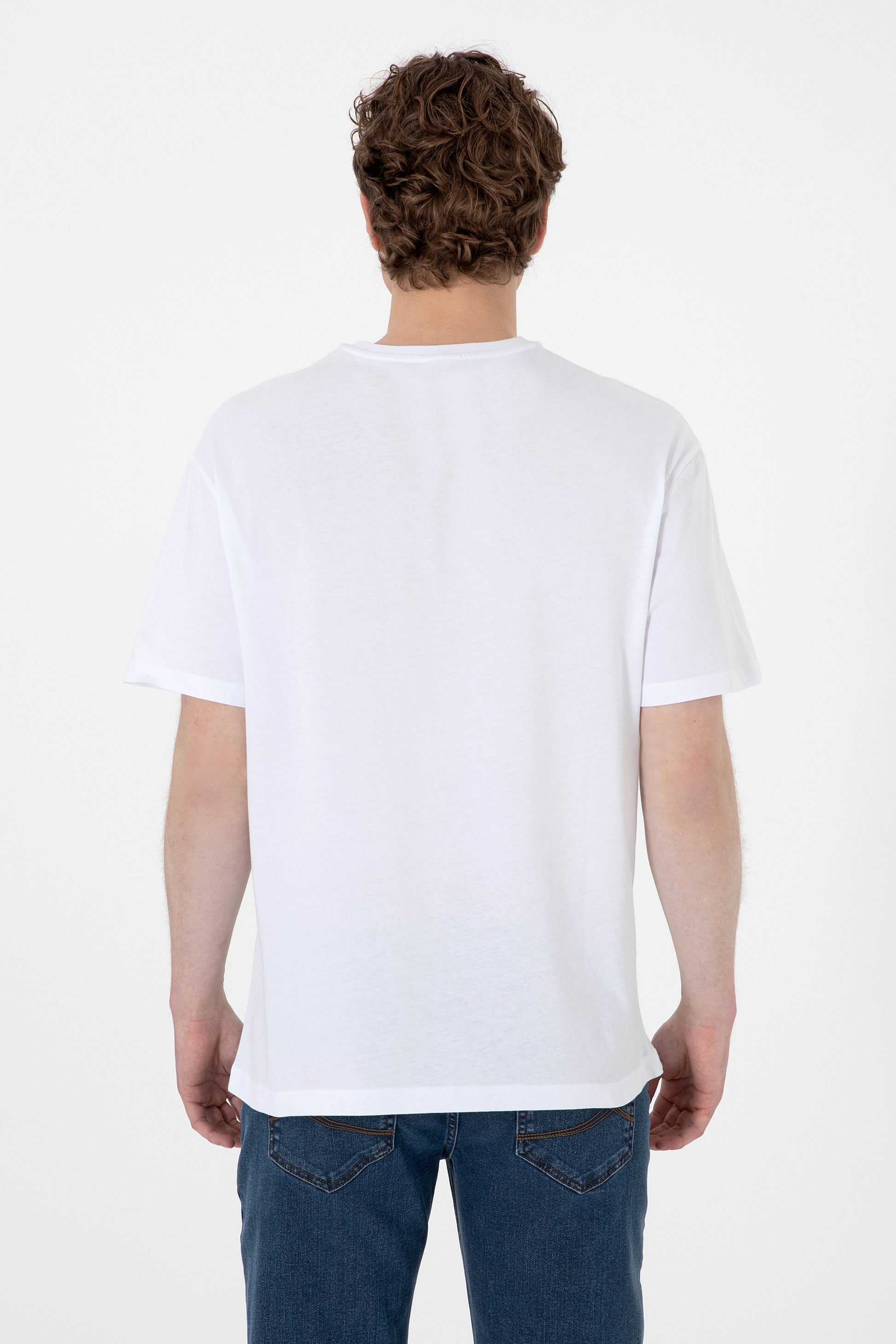 Men's Comfort Fit Crew Neck White T-Shirt