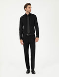 Black Ex. Slim Fit Long Sleeve Basic Shirt