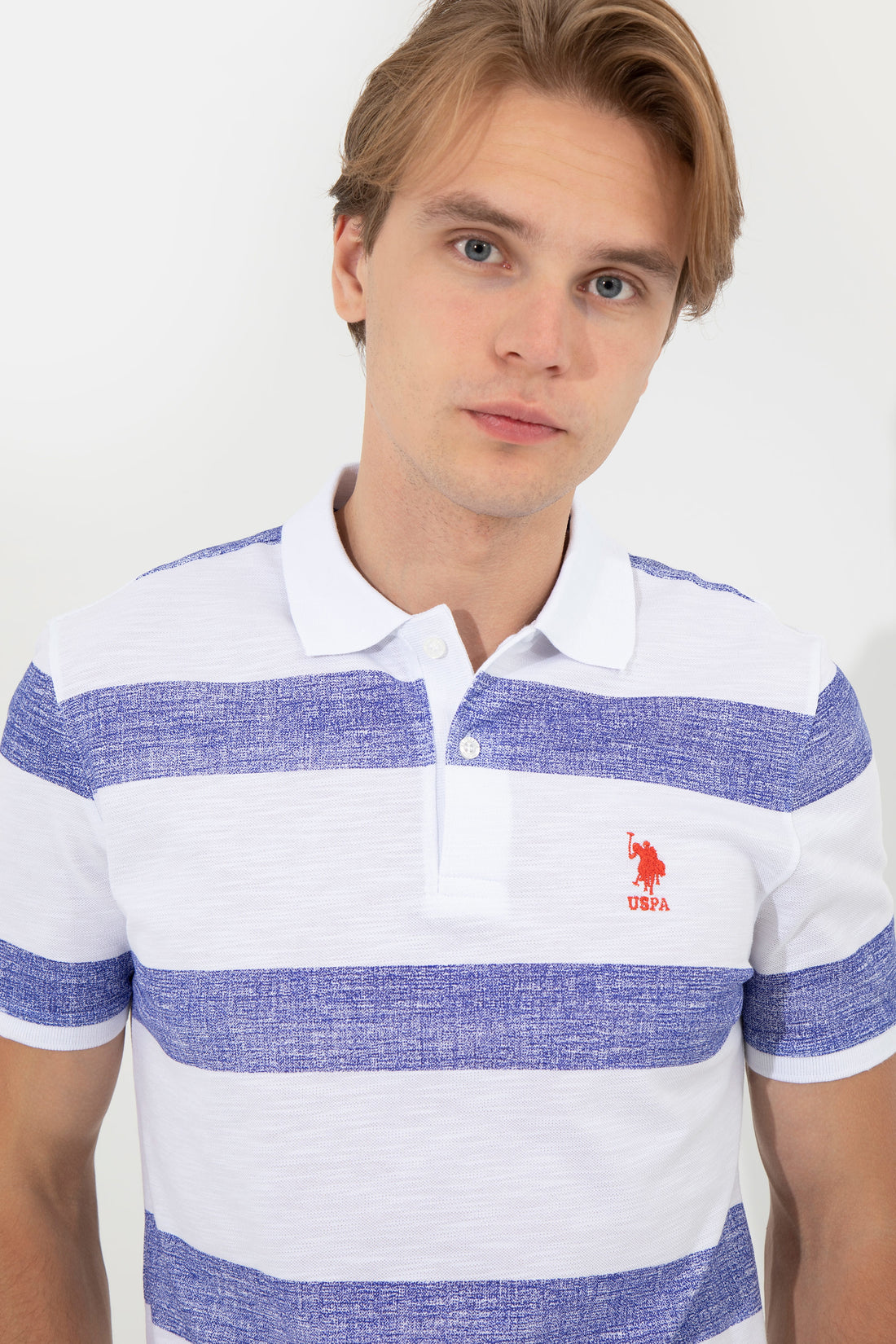 Men's Blue Polo Neck T-Shirt