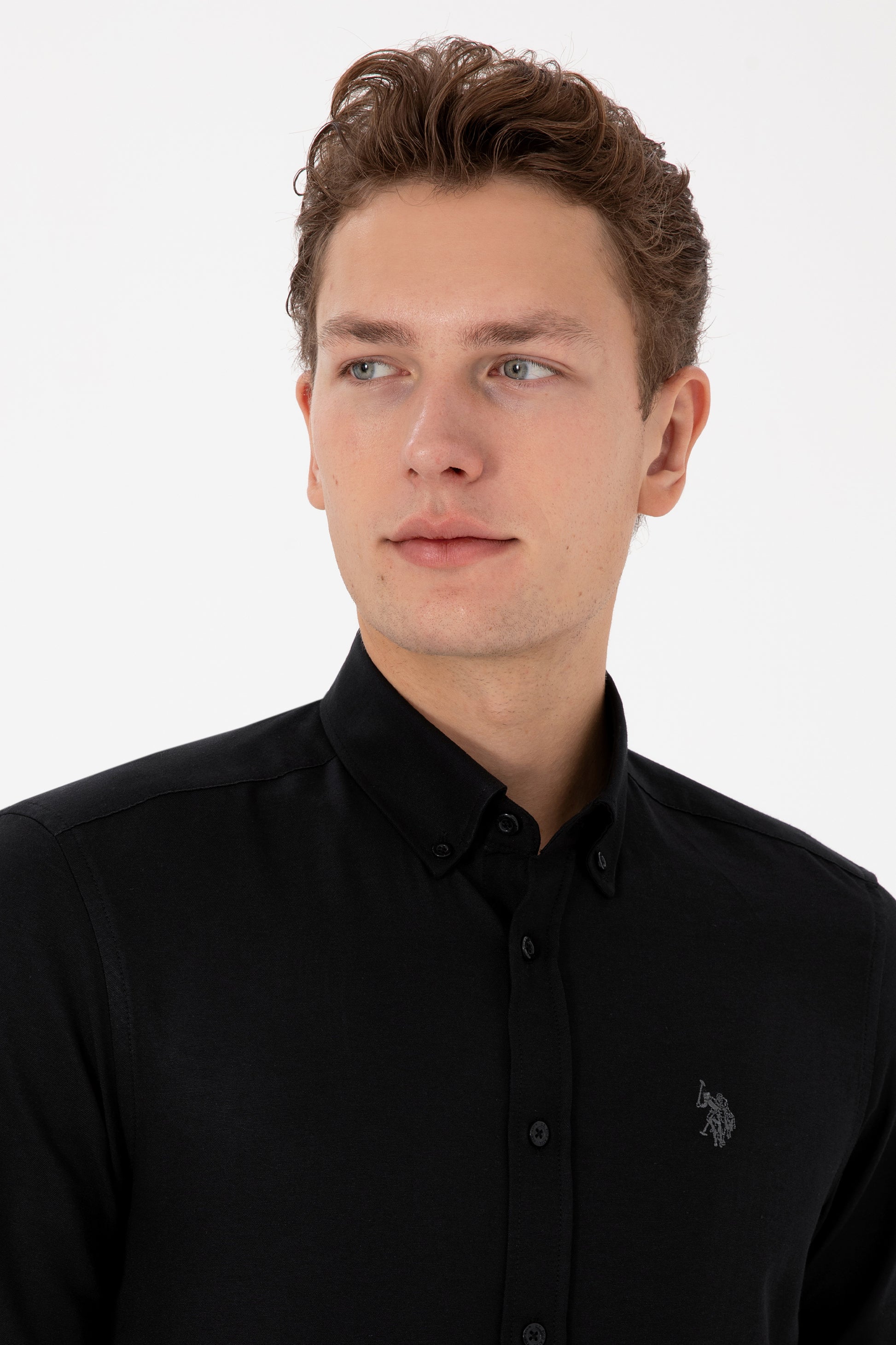 Men's Black Long Sleeve Basic Shirt