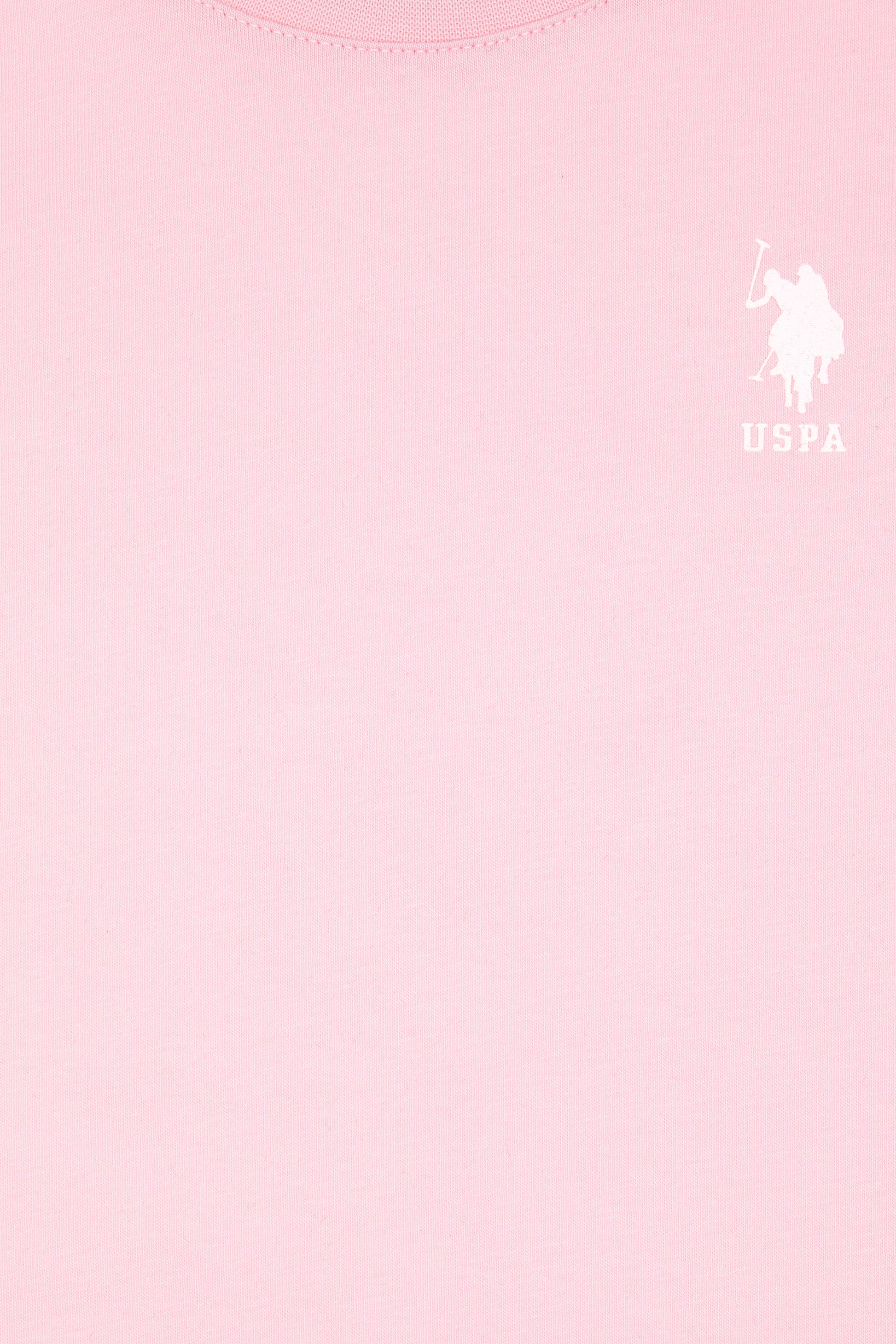 Boys' Light Pink Basic Crew Neck T-Shirt