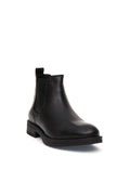 Black 100% Leather Rubber Sole Chelsea Boots