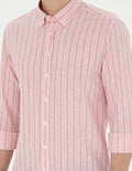 Pink Slim Fit Long Sleeve Shirt