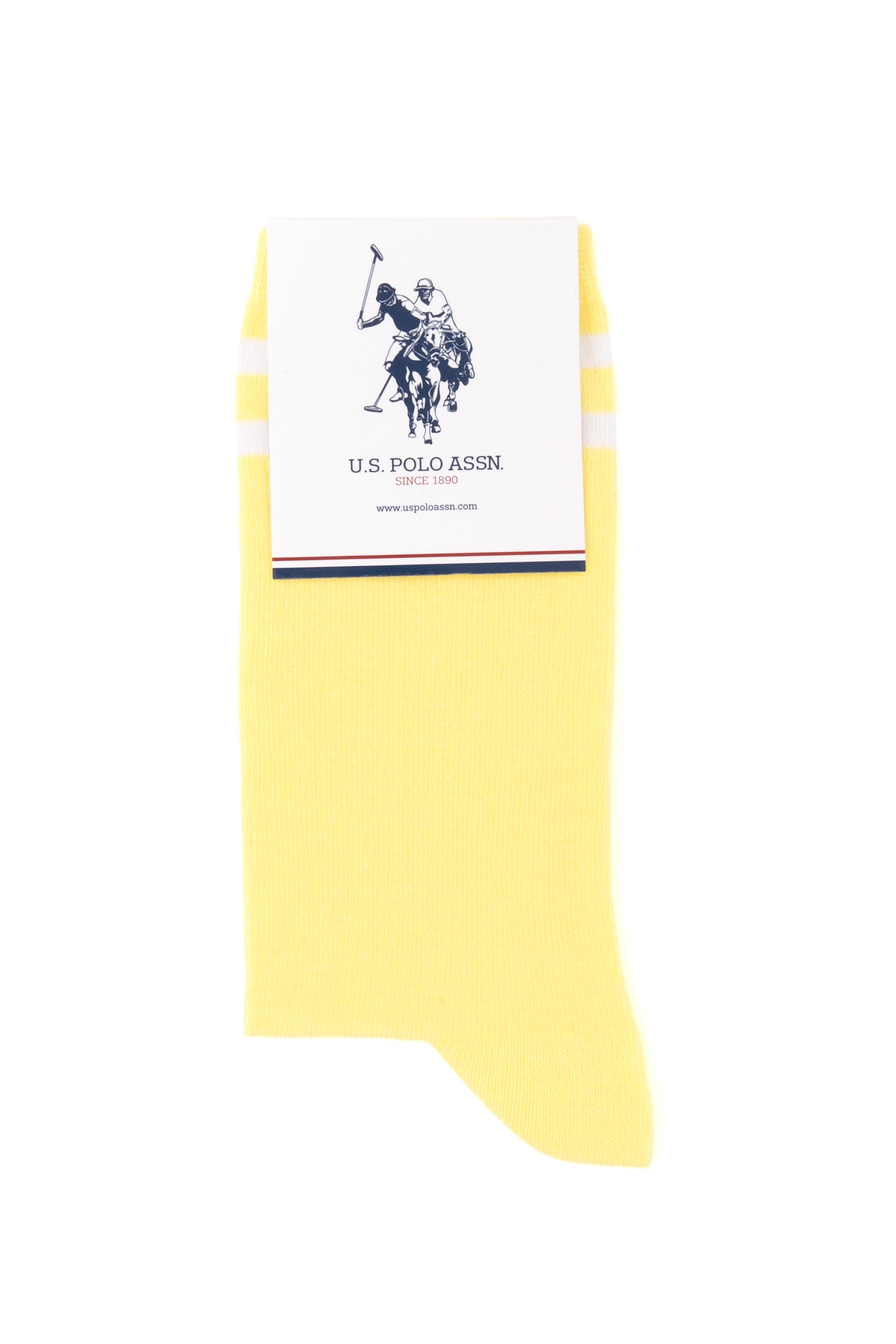 Women's White Yellow 2 Pcs Socket Socks
