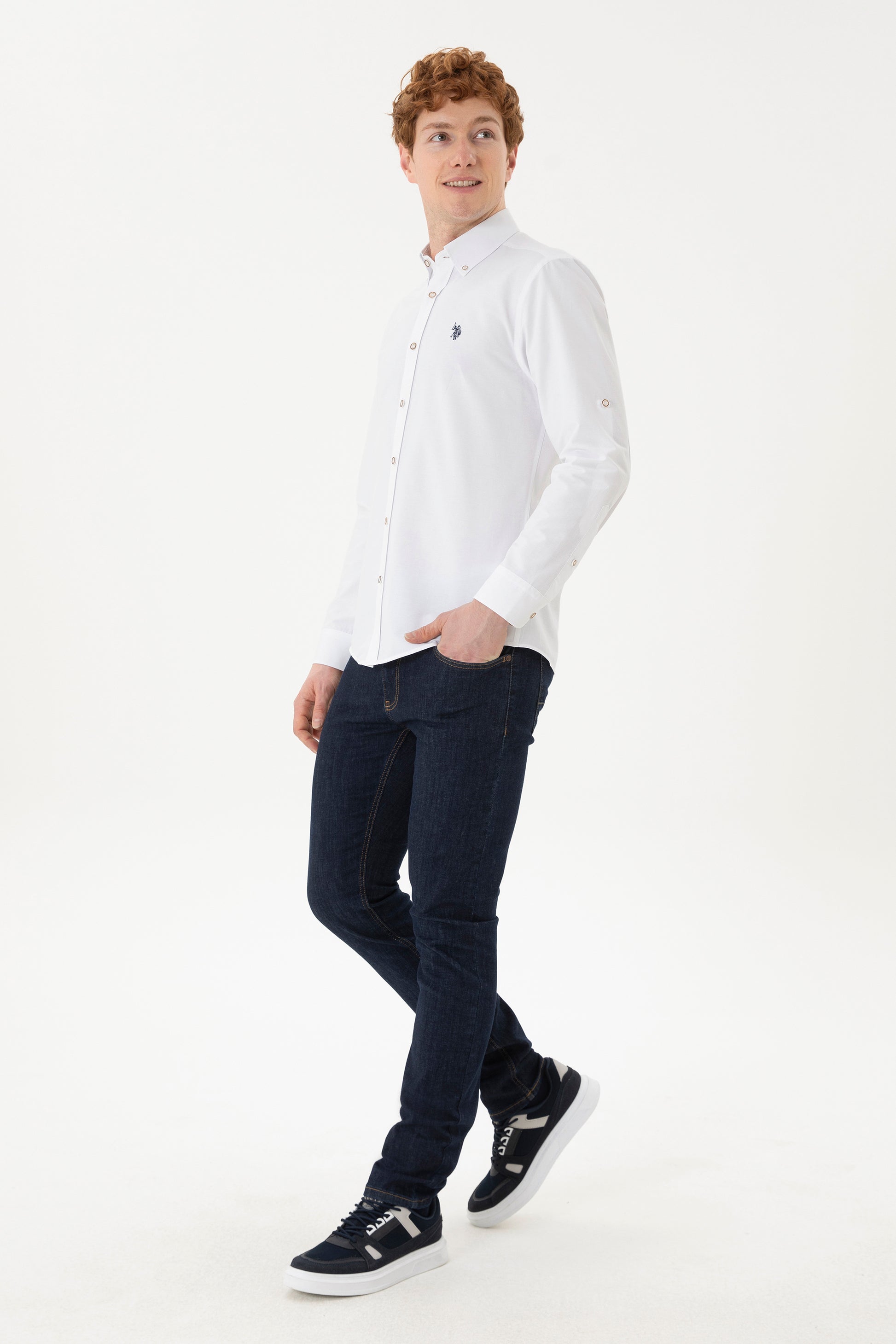 Men's White Long Sleeve Shirt