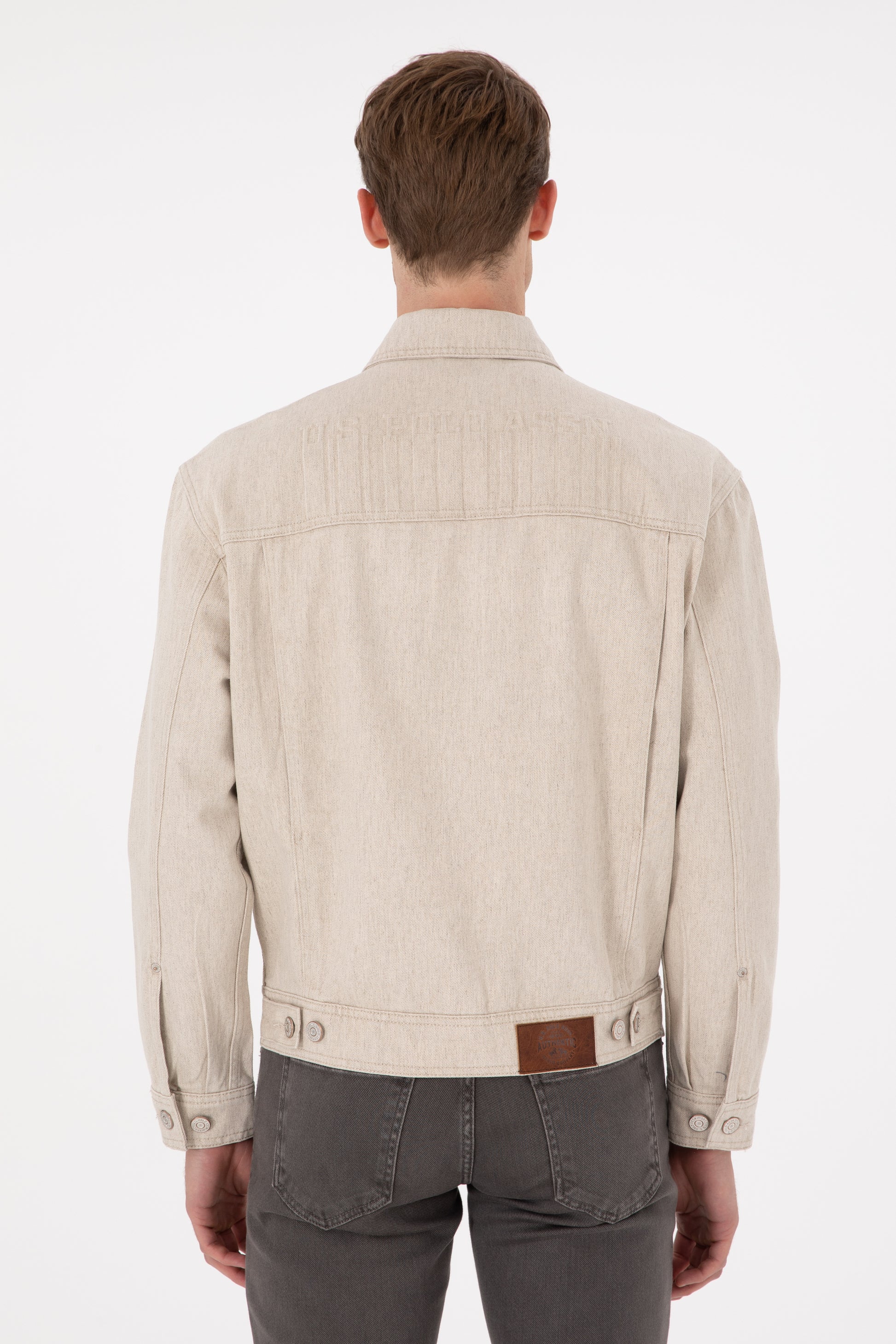 Men's Beige Jean Shirt