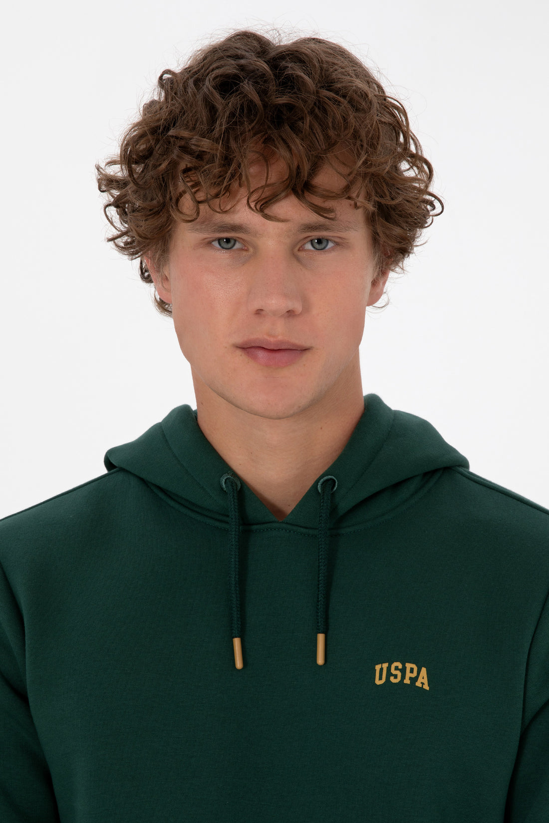 Erkek Regular Fit Kapüşonlu Koyu Yeşil Basic Sweatshirt