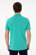 Men's Slim Fit Polo Neck Mint Basic T-Shirt