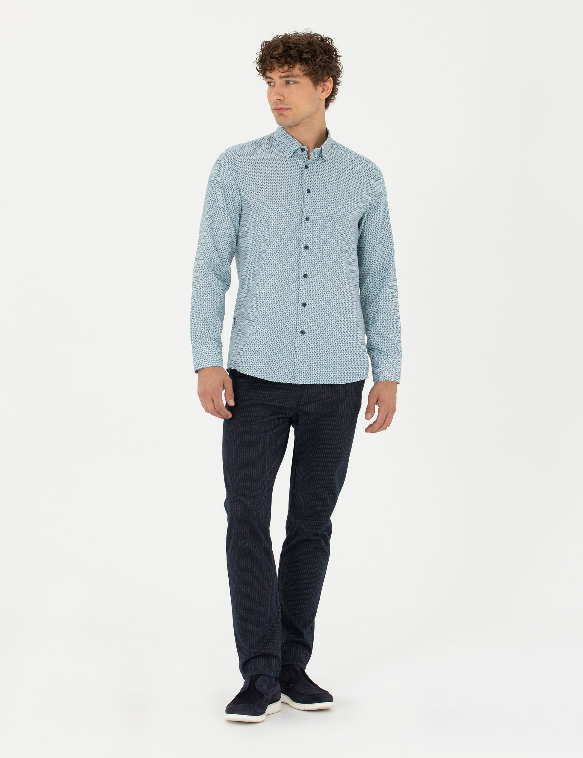 Mint Slim Fit Long Sleeve Shirt