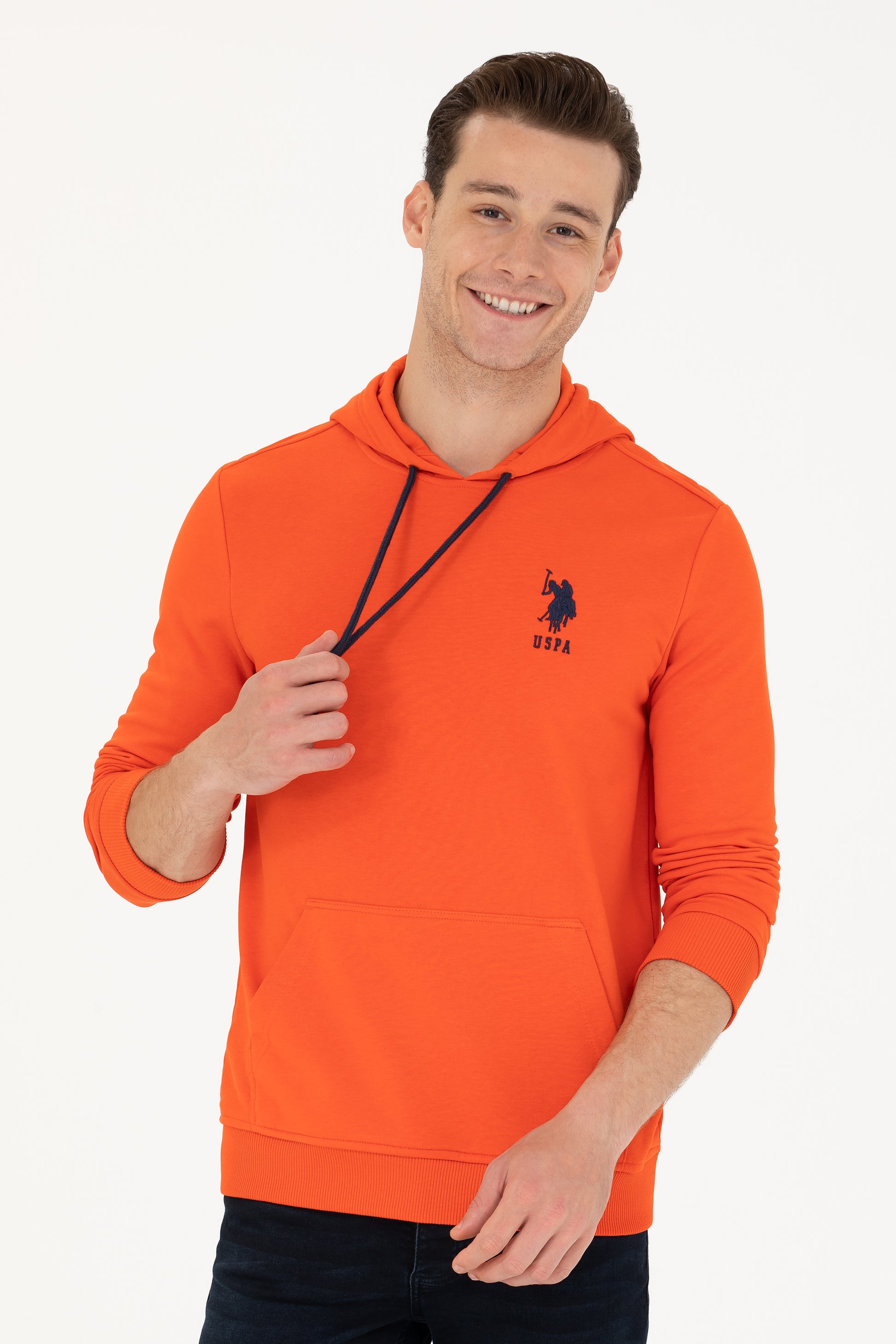 Men's Orange Basic Sweatshirt