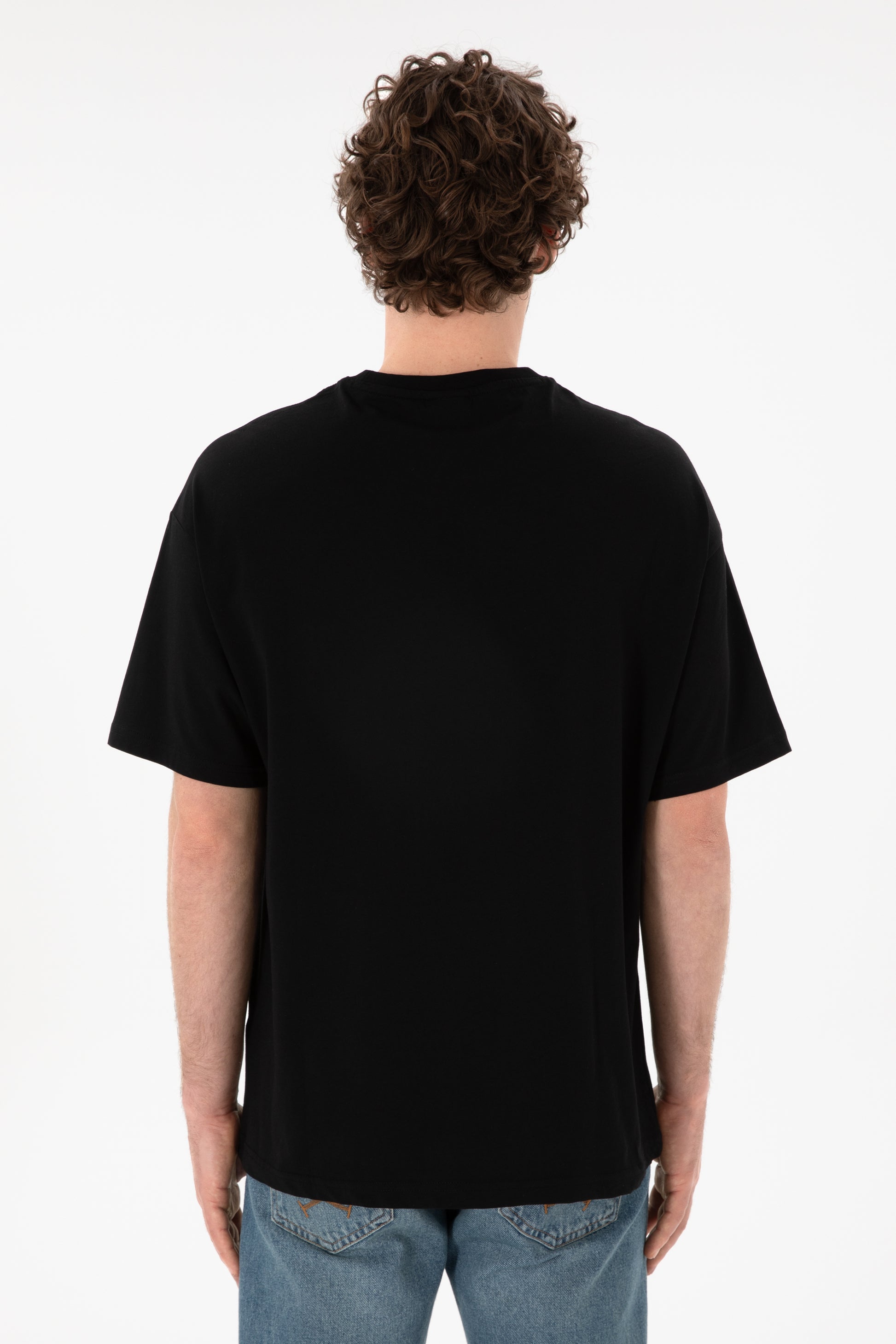 Men's Oversize Fit Crew Neck Black T-Shirt