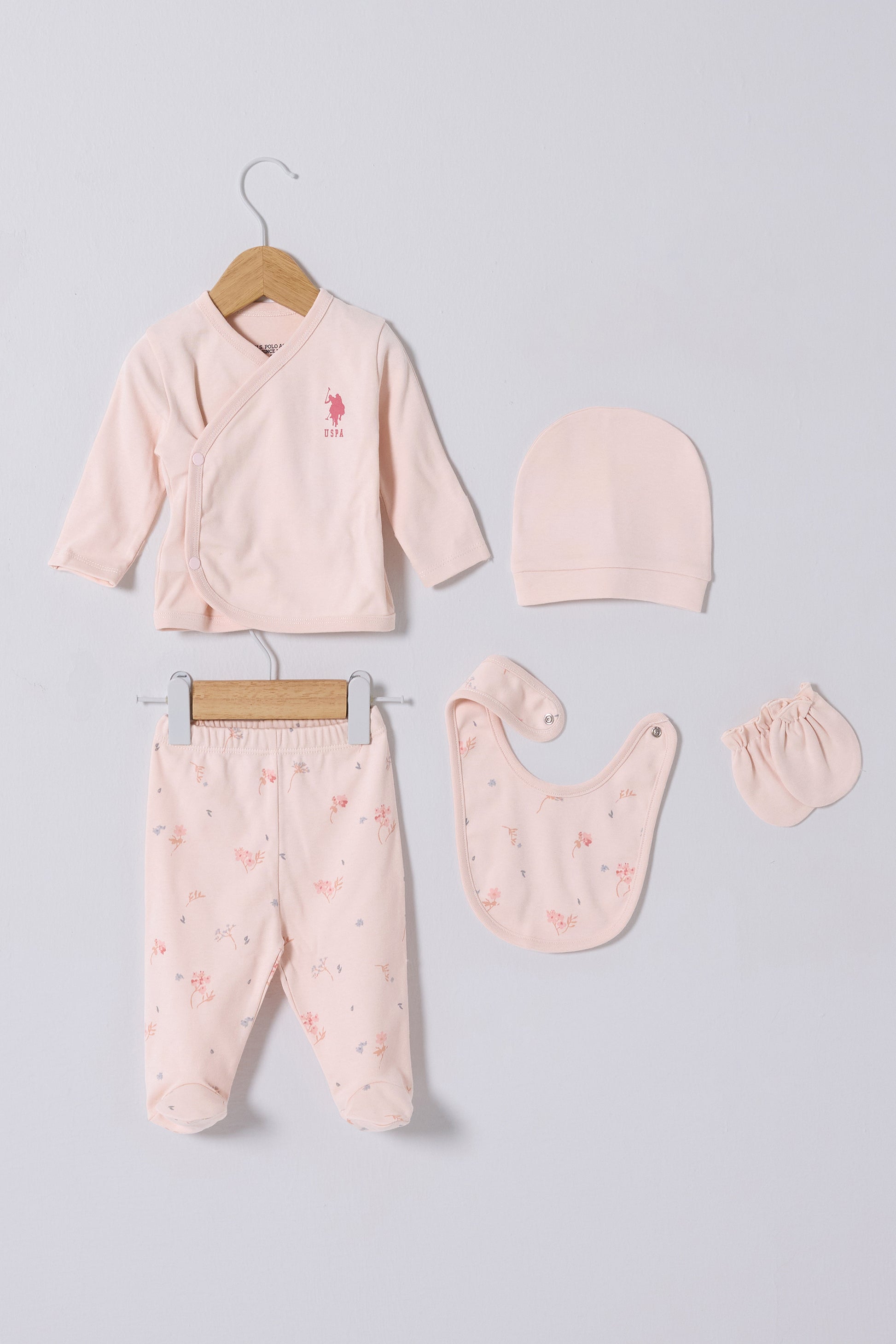 Baby Girl Powder Hospital Outlet 100% Cotton 5 Pcs Zipper Set