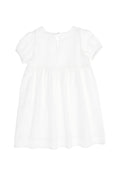 Girls' White Short Sleeve Knitted Dress