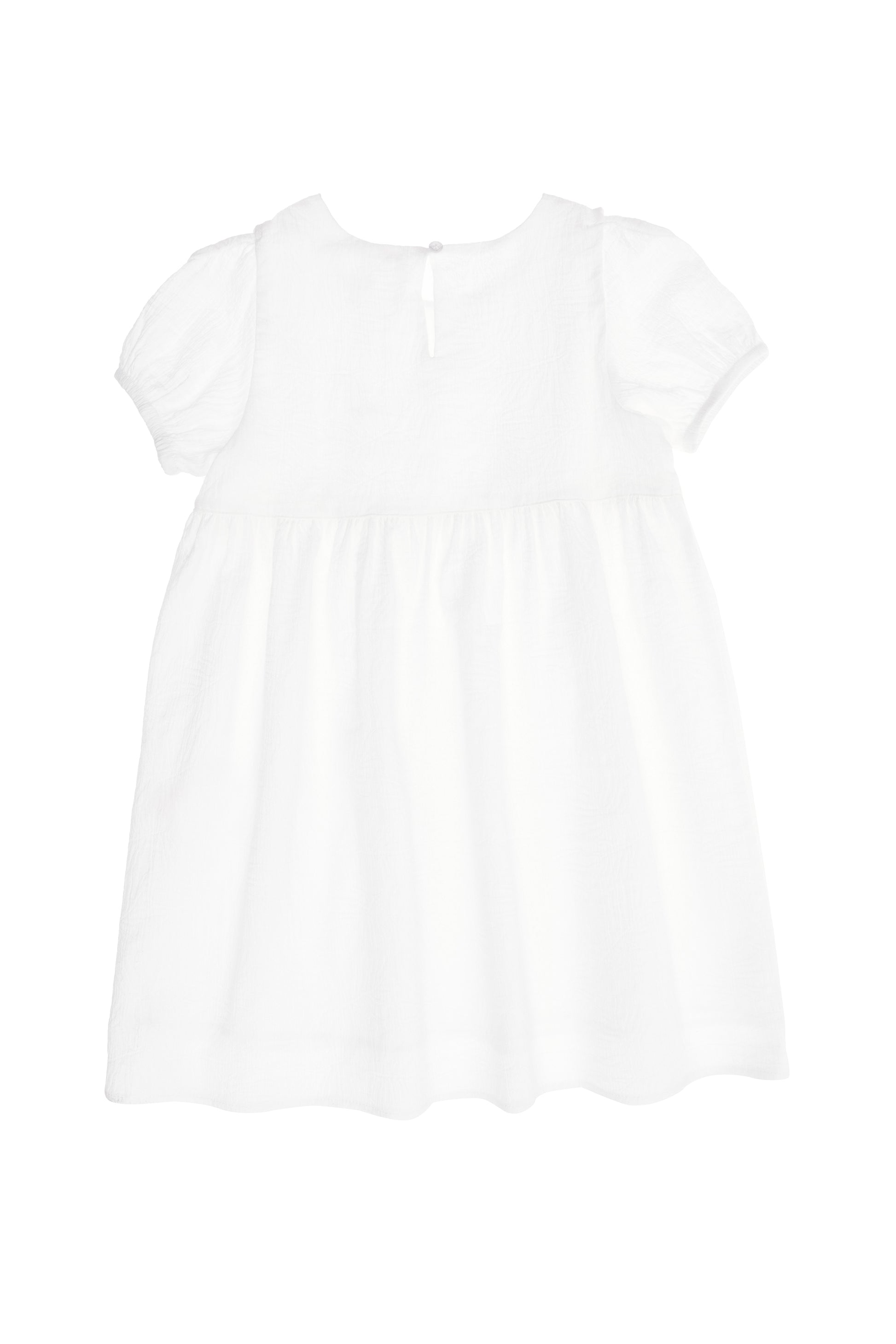 Girls' White Short Sleeve Knitted Dress