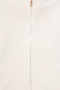 Girls' Cream Hooded Basic Sweatshirt