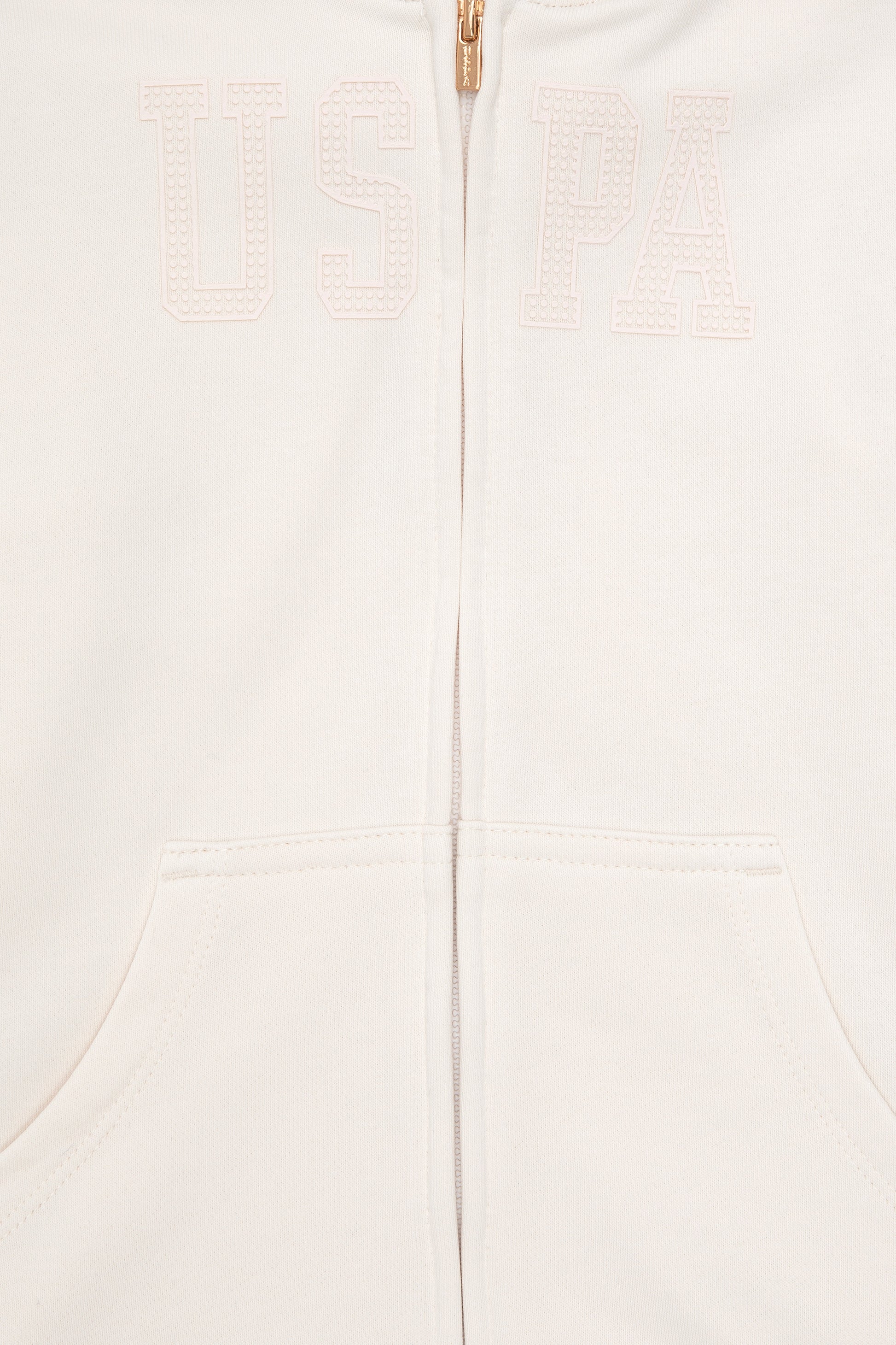 Girls' Cream Hooded Basic Sweatshirt