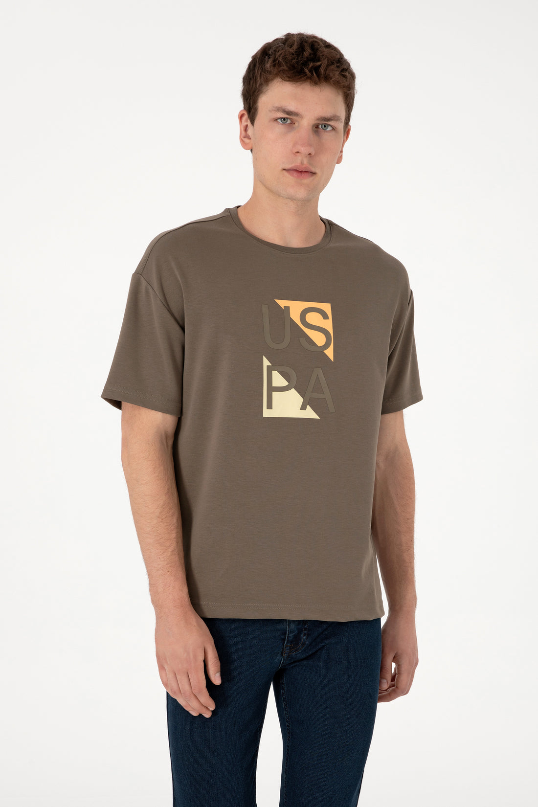 Men's Comfort Fit Crew Neck Mink T-Shirt