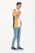 Men's Orange Polo Neck T-Shirt