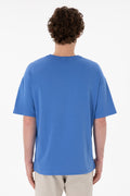 Men's Oversize Fit Crew Neck Indigo T-Shirt